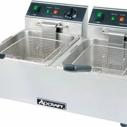 Countertop Fryers Adcraft DF-6L/2 Countertop Double Tank Deep Fryer,6L, 120V