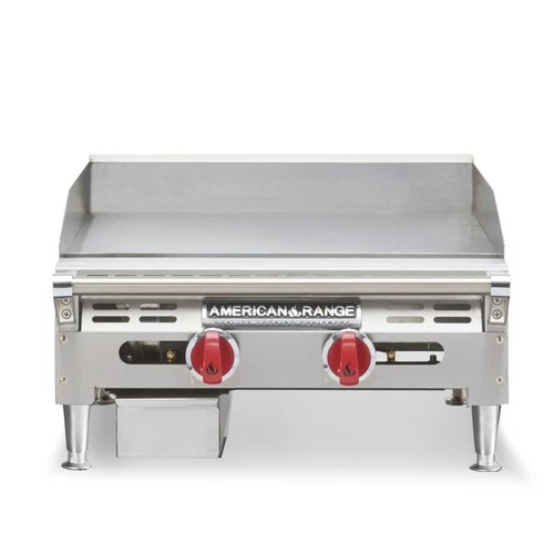 Gas Griddles American Range AETG-24 24" W Countertop Thermostatic Control Gas Griddle With 4" Legs 3 Gas Griddles American Range AETG-24 24" W Countertop Thermostatic Control Gas Griddle With 4" Legs
