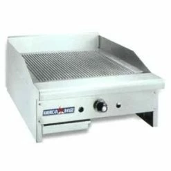 Gas Griddles American Range ARTGG-24 24" W Countertop Gas Grooved Griddle With Thermostatic Controls