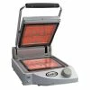 Panini Press Cadco CPG-10FC(120) Single Panini Grill With Smooth Clear Glass-Ceramic Plates, 120V