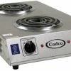 Commercial Hot Plates Cadco CDR-1TFB Portable Electric Double Space Saver Hot Plate 6" Burners