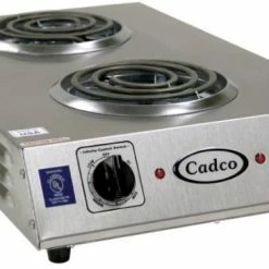 Commercial Hot Plates Cadco CDR-1TFB Portable Electric Double Space Saver Hot Plate 6" Burners