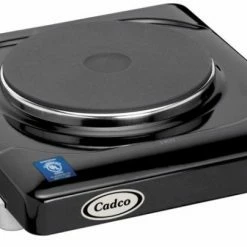 Commercial Hot Plates Cadco KR-1 Black Electric Portable Single Cast Iron Hot Plate 11-1/2"