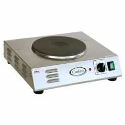 Commercial Hot Plates Cadco LKR-220 Stainless Steel Electric Portable Single Cast Iron Hot Plate 15-1/2", 220V