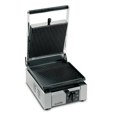Panini Press Eurodib ELIO-110 Single Grooved Panini Grill 10" X 9-7/8" 3 Panini Press Eurodib ELIO-110 Single Grooved Panini Grill 10" X 9-7/8"