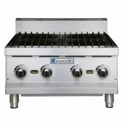 Commercial Hot Plates Eurodib T-HP424 Countertop 4-Burner Gas Hot Plate 24"