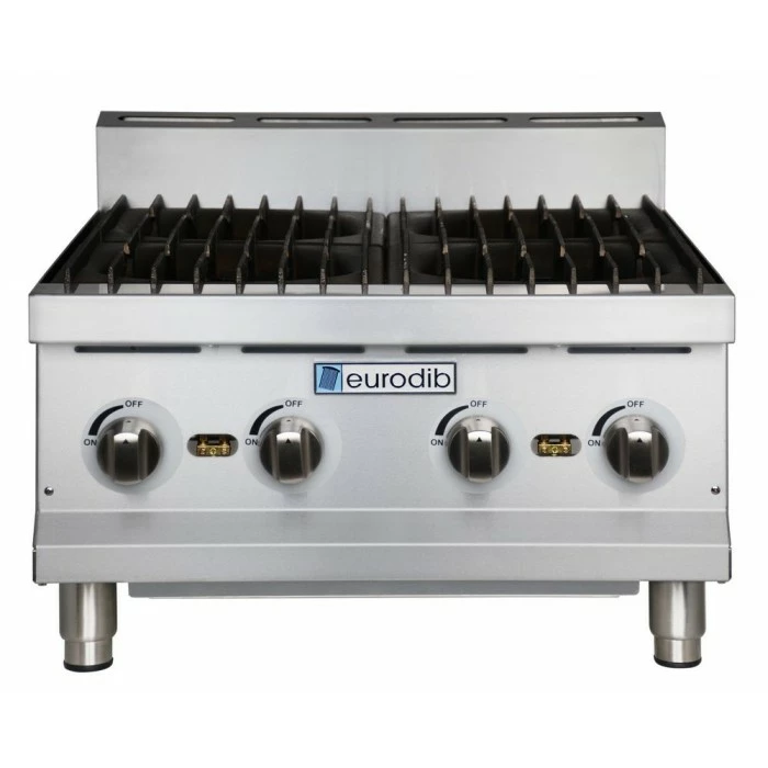 Commercial Hot Plates Eurodib T-HP424 Countertop 4-Burner Gas Hot Plate 24" 3 Commercial Hot Plates Eurodib T-HP424 Countertop 4-Burner Gas Hot Plate 24"
