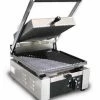 Omcan Food Machinery Panini Press Omcan (FMA) 11375 Single Panini Grill With Grooved Top And Bottom 10" X 9" -Nemco Shop Food Machinery of America SG101 Single Sandwich Grill 41165 large