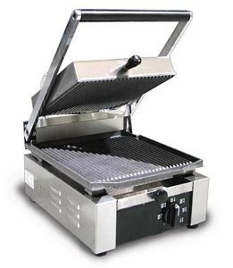 Omcan Food Machinery Panini Press Omcan (FMA) 11375 Single Panini Grill With Grooved Top And Bottom 10" X 9" 3 Omcan Food Machinery Panini Press Omcan (FMA) 11375 Single Panini Grill With Grooved Top And Bottom 10" X 9"