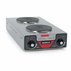 Commercial Hot Plates Nemco 6310-3 Electric Countertop Vertical Hot Plate With 2 Solid Burners - 120V