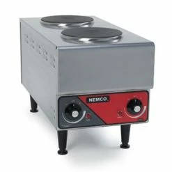 Commercial Hot Plates Nemco 6311-1-240 Electric Countertop Raised Vertical Hot Plate With 2 Solid Burners - 240V
