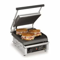 Star GX10IG Single Panini Press With Cast Iron Grooved Plates 10" X 10"