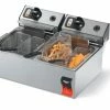 Countertop Fryers Vollrath 40707 Cayenee Commercial Twin Pot Countertop Deep Fryer 20 Lb., 120V