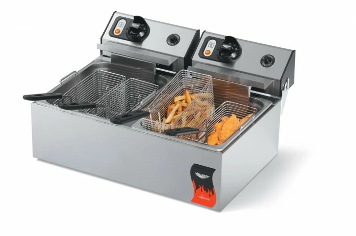 Countertop Fryers Vollrath 40707 Cayenee Commercial Twin Pot Countertop Deep Fryer 20 Lb., 120V 3 Countertop Fryers Vollrath 40707 Cayenee Commercial Twin Pot Countertop Deep Fryer 20 Lb., 120V