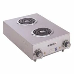 Commercial Hot Plates Wells H115-120V Spiral Electric Double Burner Hotplate With 1" High Legs