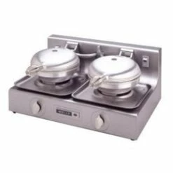 Waffle Makers Wells WB2-120V Traditional Double Grid 120 Volt Round Waffle Baker