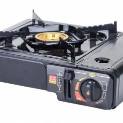 Portable Stoves Winco PGS-1K Black Portable Gas Cooker With Brass Burner, Carrying Case - 9500 BTU